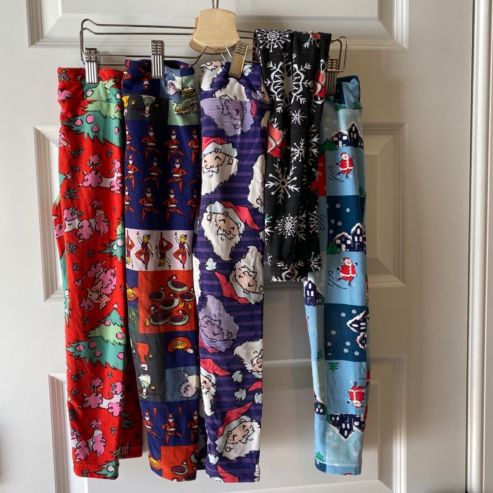 Lularoe Christmas leggings - lot of 5 s/m